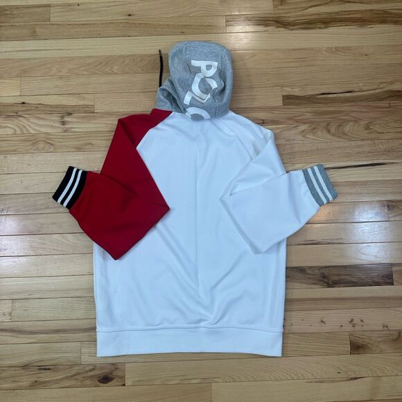 Polo Ralph Lauren Hoodie Mens Medium White Red P Wing Stadium Performance - Picture 4 of 7